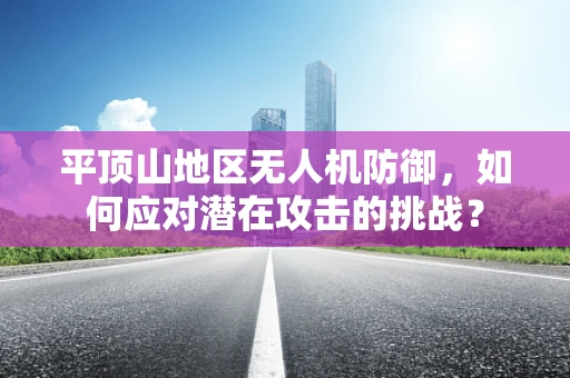 平顶山地区无人机防御，如何应对潜在攻击的挑战？