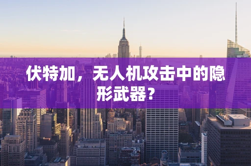 伏特加，无人机攻击中的隐形武器？