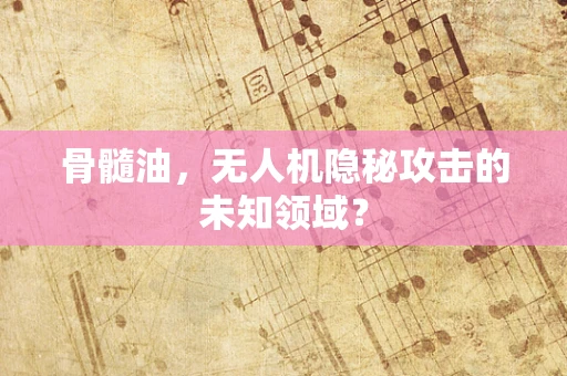 骨髓油，无人机隐秘攻击的未知领域？
