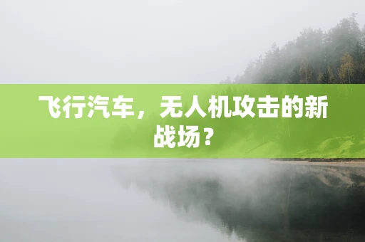 飞行汽车，无人机攻击的新战场？