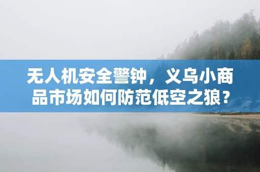 无人机安全警钟，义乌小商品市场如何防范低空之狼？