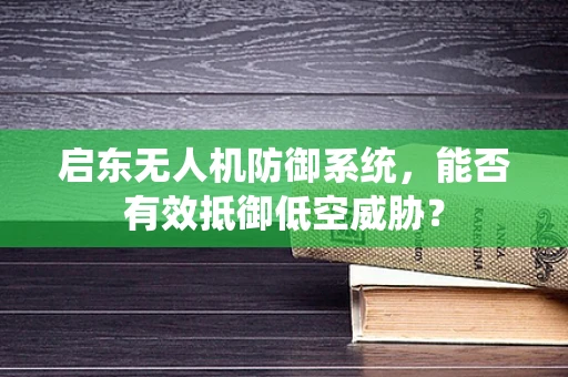 启东无人机防御系统，能否有效抵御低空威胁？