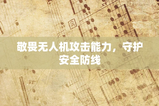 敬畏无人机攻击能力，守护安全防线