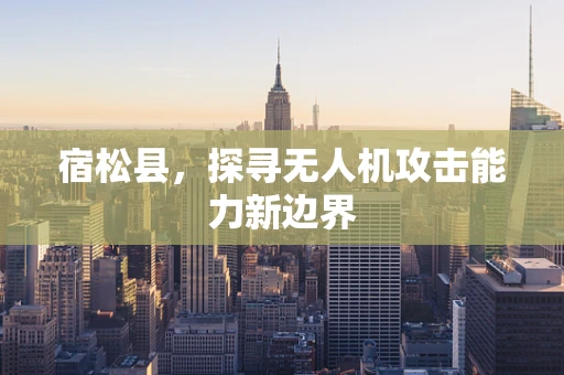 宿松县，探寻无人机攻击能力新边界