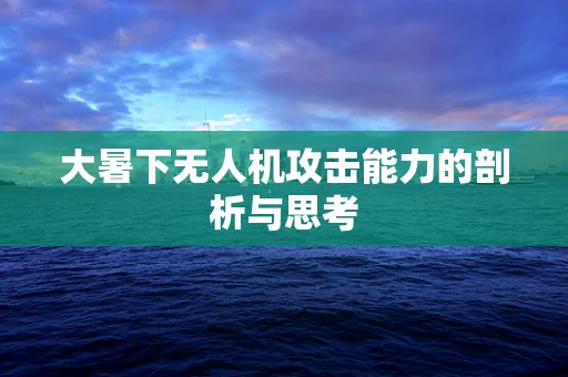 大暑下无人机攻击能力的剖析与思考