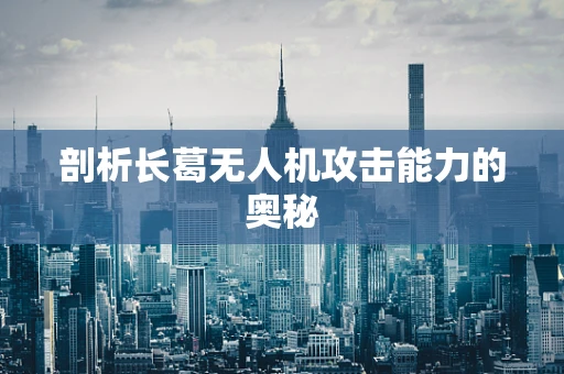 剖析长葛无人机攻击能力的奥秘