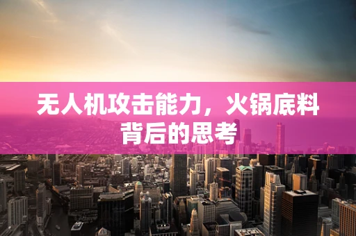 无人机攻击能力，火锅底料背后的思考