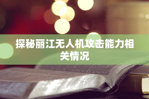 探秘丽江无人机攻击能力相关情况