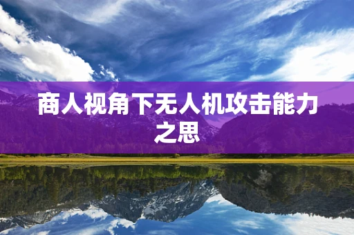 商人视角下无人机攻击能力之思