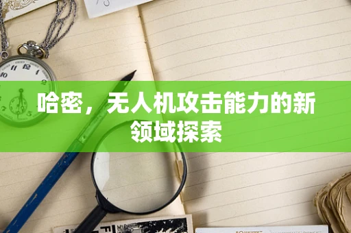 哈密，无人机攻击能力的新领域探索