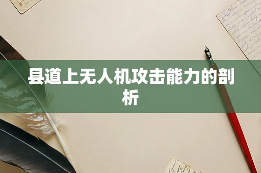 县道上无人机攻击能力的剖析